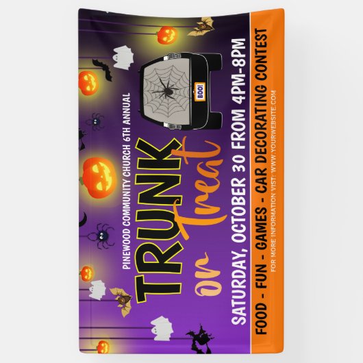Trunk of Treat Halloween Banner (Verticaal)