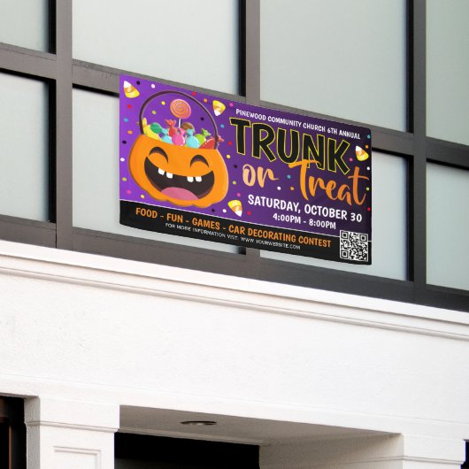Trunk of Treat Halloween Banner (Buitenkant Gebouw)