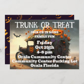Trunk of Treat Halloween Kaart (Voorkant / Achterkant)