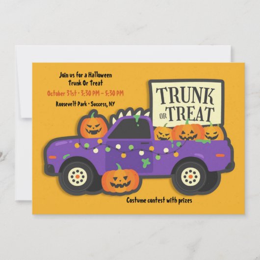 Trunk of Treat Halloween Kaart (Voorkant)