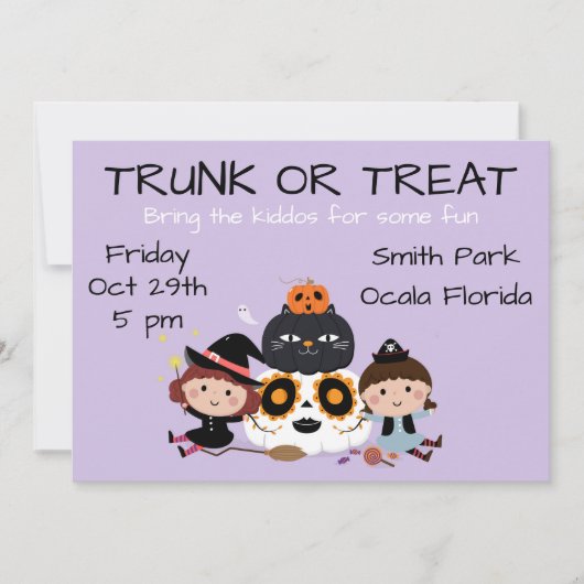 Trunk of Treat Halloween Kaart (Voorkant)