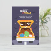 Trunk- of Treat-halloween-partij Kaart (Staand voorkant)