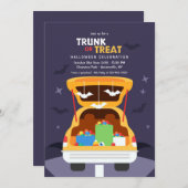Trunk- of Treat-halloween-partij Kaart (Voorkant / Achterkant)