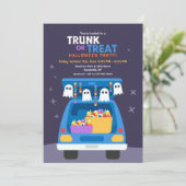 Trunk- of Treat-halloween-partij Kaart (Staand voorkant)