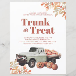 Trunk of Treat Halloween Pumpkin School Flyer