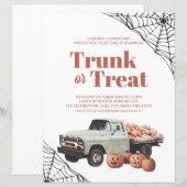 Trunk of Treat Halloween Pumpkin Spider Web Flyer (Voorkant / Achterkant)