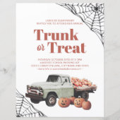 Trunk of Treat Halloween Pumpkin Spider Web Flyer (Voorkant)