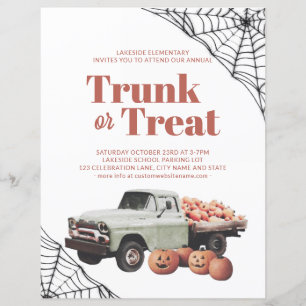 Trunk of Treat Halloween Pumpkin Spider Web Flyer