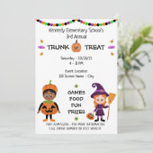 Trunk- of Treat Halloween-uitnodiging Kaart (Staand voorkant)
