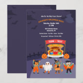 Trunk of Treat Kinder Halloween Party Kaart (Voorkant / Achterkant)