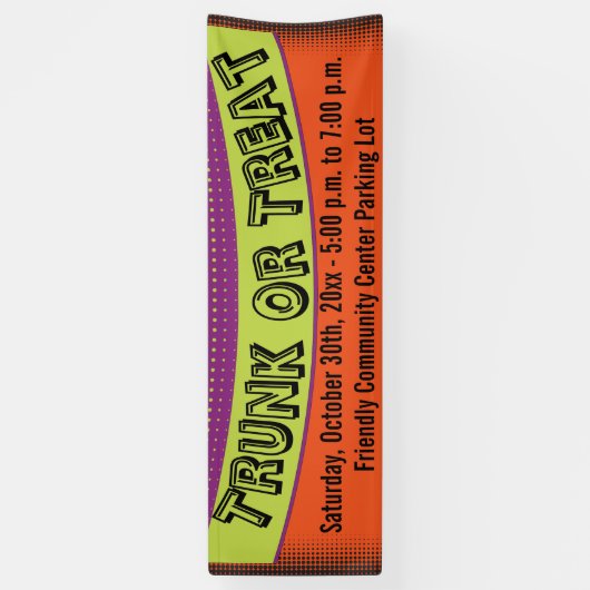 Trunk of Treat kleurrijke vun Spandoek (Verticaal)