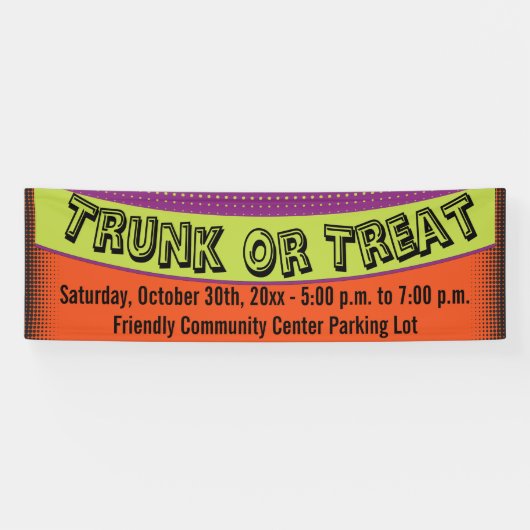 Trunk of Treat kleurrijke vun Spandoek (Horizontaal)