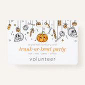 Trunk of Treat Modern Chic Halloween Party Badge (Achterkant)