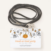 Trunk of Treat Modern Chic Halloween Party Badge (Achterkant met draagriem)