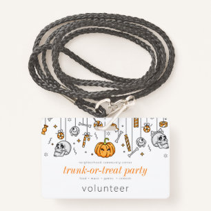 Trunk of Treat Modern Chic Halloween Party Badge