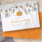Trunk of Treat Modern Chic Halloween Party Kaart