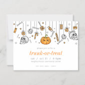 Trunk of Treat Modern Chic Halloween Party Magnetische Uitnodiging (Voorkant)