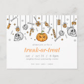 Trunk of Treat Modern Chic Halloween Party Uitnodiging Briefkaart (Voorkant)