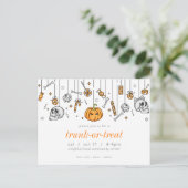 Trunk of Treat Modern Chic Halloween Party Uitnodiging Briefkaart (Staand voorkant)