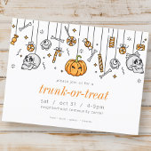 Trunk of Treat Modern Chic Halloween Party Uitnodiging Briefkaart