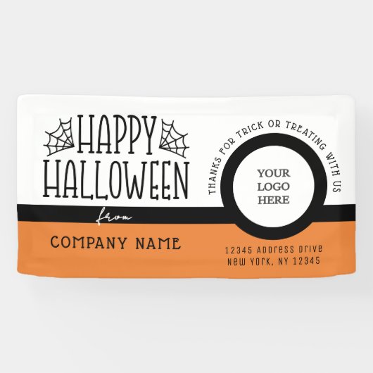 Trunk of Treat Modern Halloween Logo Business Spandoek (Horizontaal)