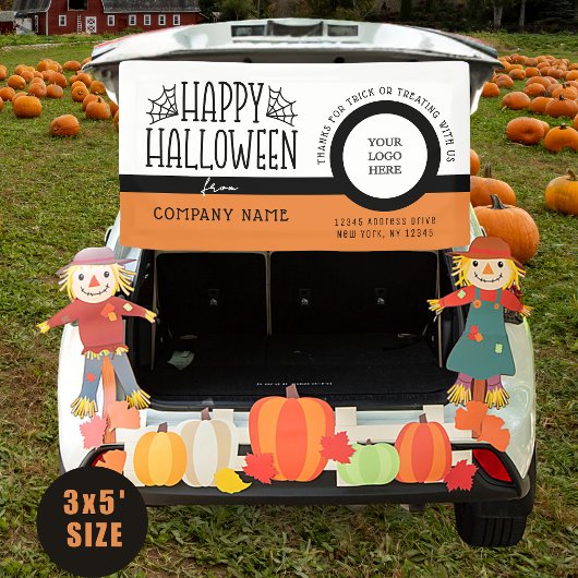 Trunk of Treat Modern Halloween Logo Business Spandoek