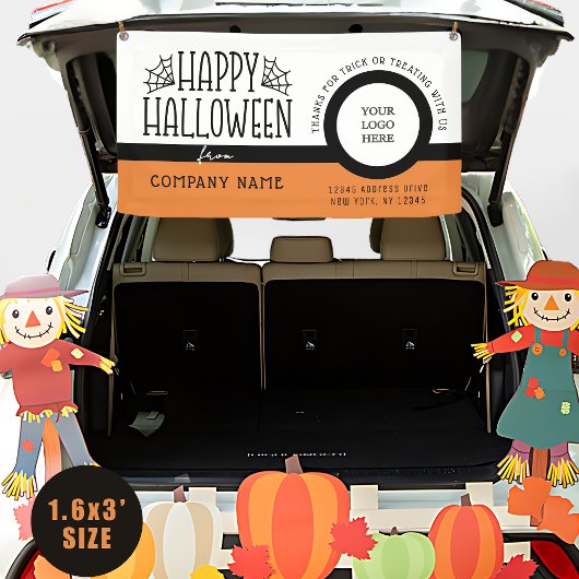 Trunk of Treat Modern Halloween Logo Business Spandoek