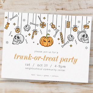 Trunk of Treat Party Moderne Halloween uitnodiging
