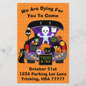 Trunk of Treat Skeleton Halloween 5,5 x 8,5 Flyer (Voorkant)