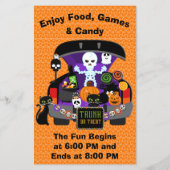 Trunk of Treat Skeleton Halloween 5,5 x 8,5 Flyer (Achterkant)