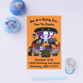 Trunk of Treat Skeleton Halloween 5,5 x 8,5 Flyer (Enkel)