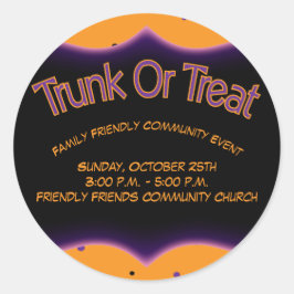 Trunk or Treat Community Church Gezinsvriendelijk Ronde Sticker