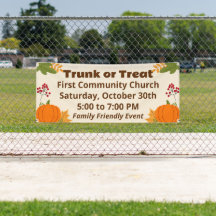Trunk or Treat Fall Leaves Pumpkins Event