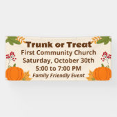 Trunk or Treat Fall Leaves Pumpkins Event Spandoek (Horizontaal)