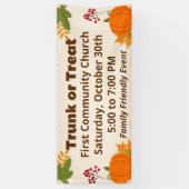 Trunk or Treat Fall Leaves Pumpkins Event Spandoek (Verticaal)