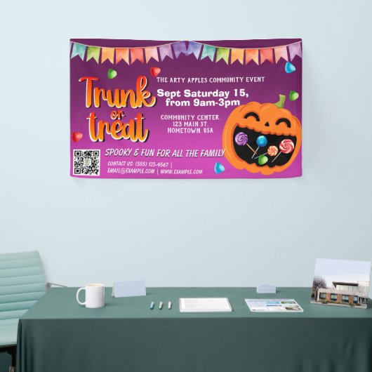 Trunk or Treat Halloween Banner QR-code (Beurs)