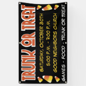 Trunk or Treat Halloween Candy Corn Event Spandoek (Verticaal)