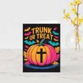 Trunk Or Treat Halloween Costume Christian Pumpkin Kaart (Gele Bloem)
