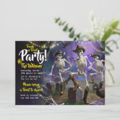 Trunk or Treat Halloween Dance Party, Skeletons Kaart (Staand voorkant)