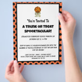 Trunk or Treat Halloween gestippelde feestuitnodig Flyer (Hand)