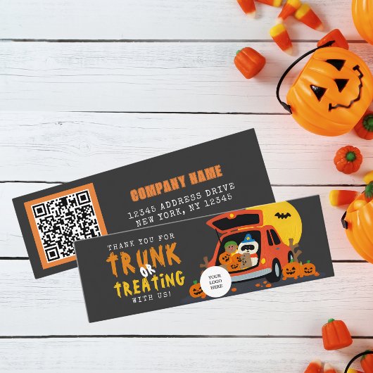 Trunk or Treat Halloween Ghoulish Guest Dank u Mini Visitekaartje