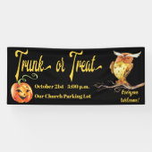 Trunk or Treat Halloween Pumpkin & Owl Spandoek (Horizontaal)