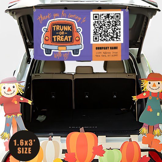 Trunk or Treat Halloween QR Business Spandoek