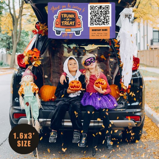 Trunk or Treat Halloween QR Business Spandoek