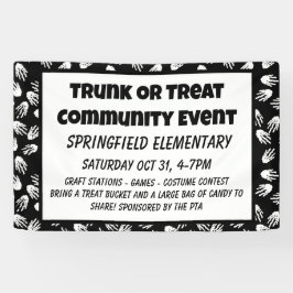 Trunk or Treat Halloween skelet handen banner