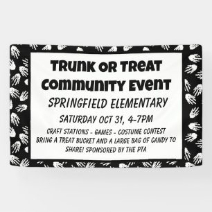 Trunk or Treat Halloween skelet handen banner