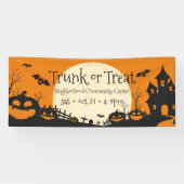 Trunk or Treat Haunted Halloween Party Spandoek (Horizontaal)