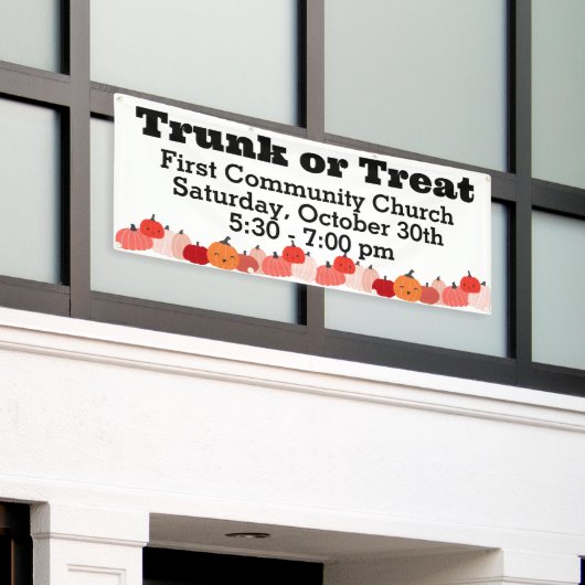Trunk or Treat Herfst Pumpkin Theme Community Even Spandoek (Buitenkant Gebouw)
