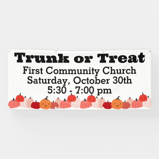 Trunk or Treat Herfst Pumpkin Theme Community Even Spandoek (Horizontaal)