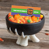 Trunk or Treat Kleurrijke Halloween Dank u Mini Visitekaartje